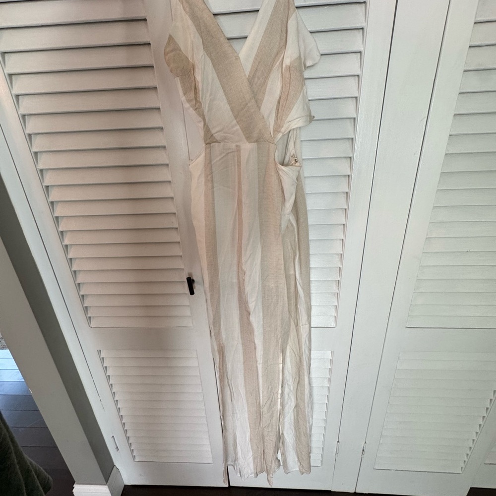 Cream Striped Open-side Jumper